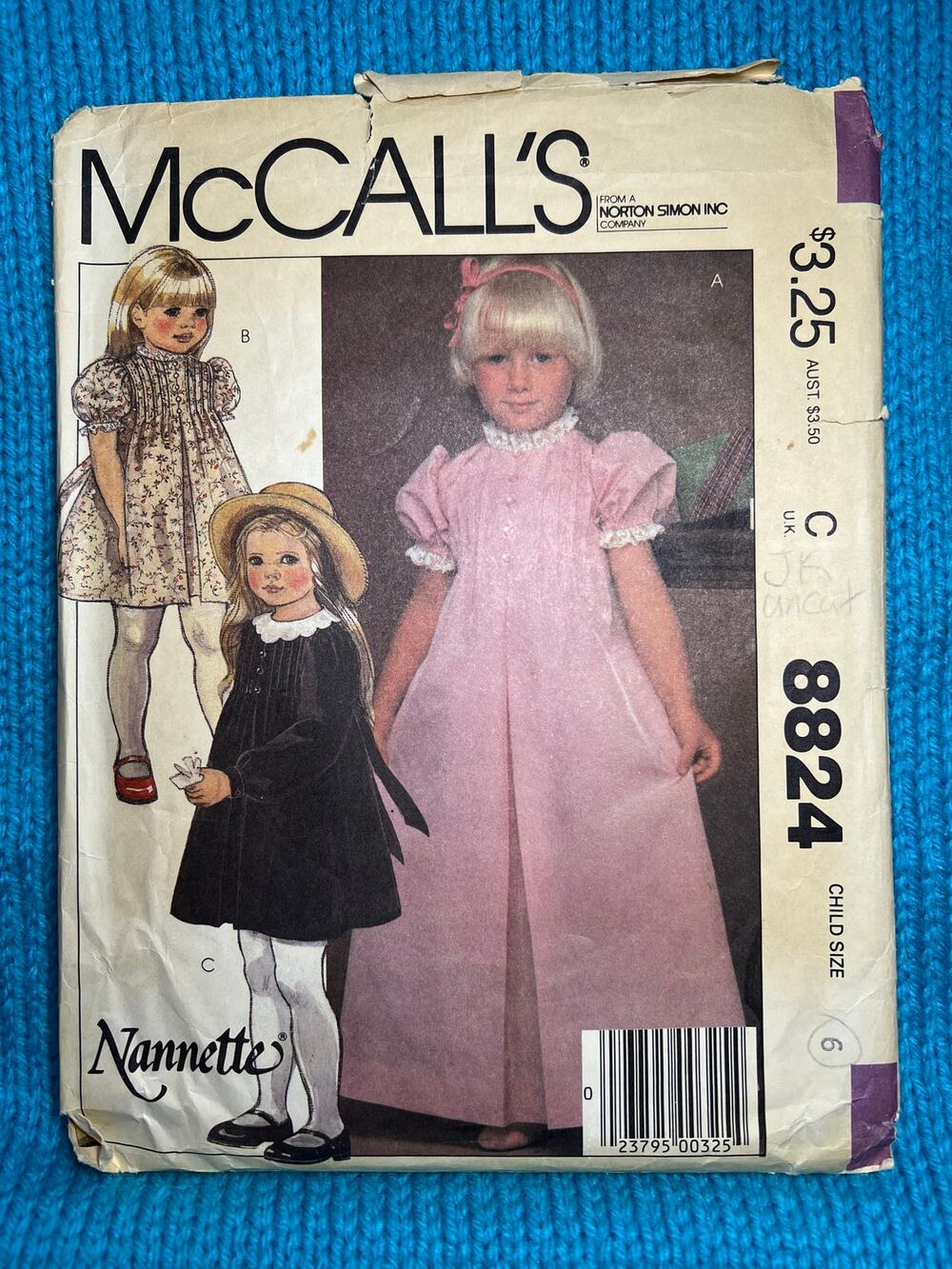 McCalls 8824 Sewing pattern girls dress midi maxi puff sleeves pin tuck bodice